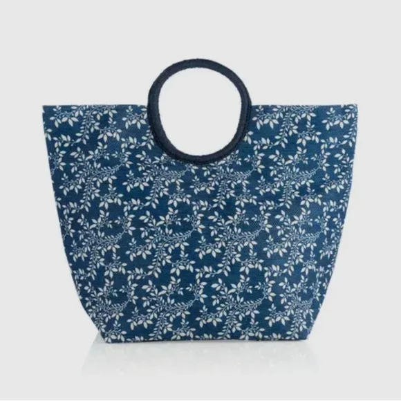 Shiraleah Floral Blue Tote Bag Nwt - Picture 5 of 6